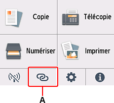 Écran ACCUEIL : sélectionnez Connexion sans fil